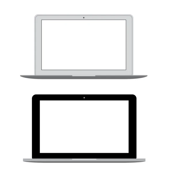 Notebook laptop moderno sobre fundo branco Ilustração vetorial —  Vetores de Stock