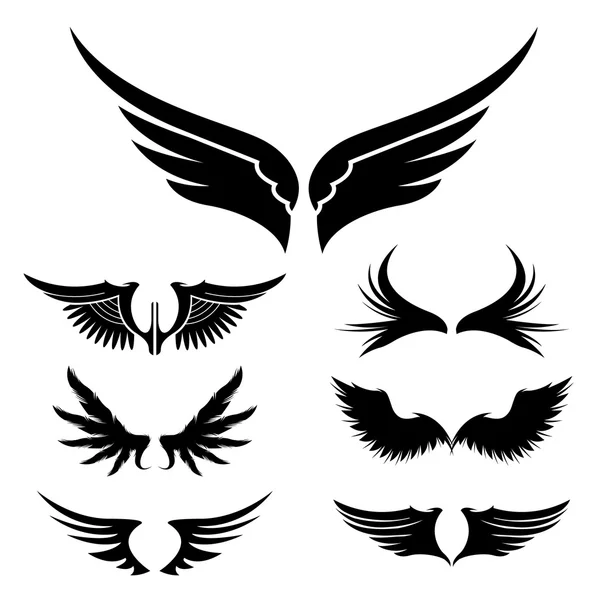 Wings. Set of design elements. Vector illustration. — Stock Vector