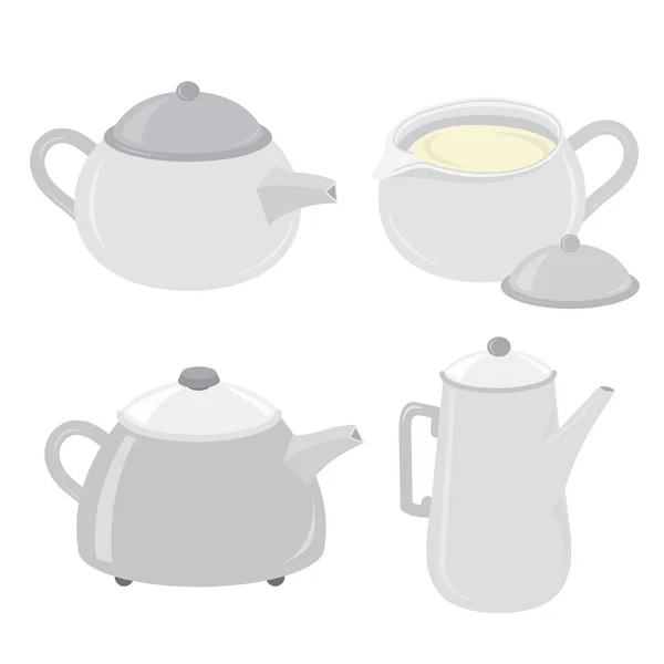 Wasserkocher Teekessel Topf Cartoon-Vektor — Stockvektor