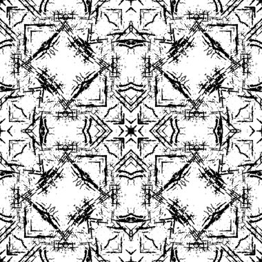 Soyut grunge seamless modeli. Geometrik süsleme.