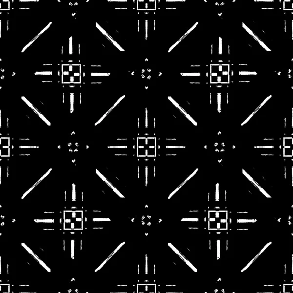 Abstrakt grunge seamless mönster. Geometrisk ornament. — Stock vektor