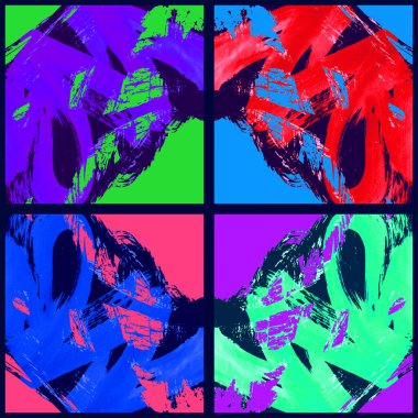 renk fırçası darbeleri ve dokular. Grunge vektörü elle boyanmış elementler. Altı çizili ve sınır tasarımı. soyut süs arkaplanı 