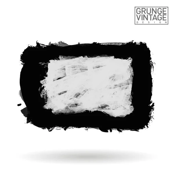 Coup Pinceau Noir Texture Grunge Vecteur Abstrait Main Élément Peint — Image vectorielle