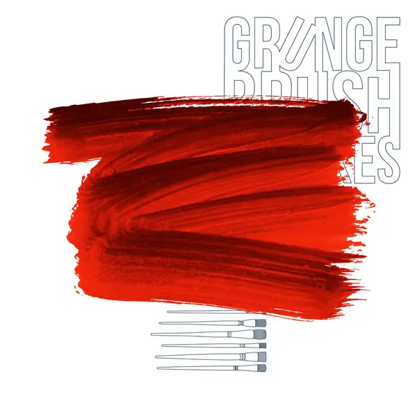 Brush Stroke Texture Grunge Vector Abstract Hand Painted Element Underline — Stock Vector