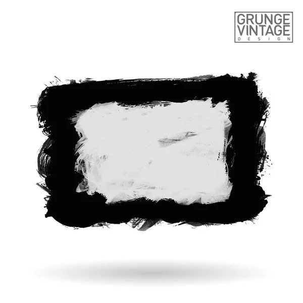 Pincel Preto Traço Textura Grunge Vetor Mão Abstrata Elemento Pintado — Vetor de Stock