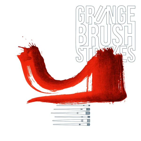 Brush Stroke Texture Grunge Vector Abstract Hand Painted Element Underline — Stock Vector