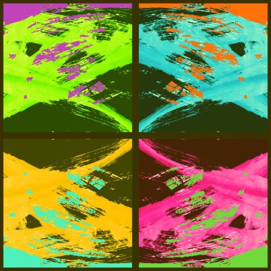 renk fırçası darbeleri ve dokular. Grunge vektörü elle boyanmış elementler. Altı çizili ve sınır tasarımı. soyut süs arkaplanı 