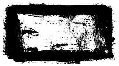 Siyah fırça darbesi ve doku. Grunge vektör soyut el boyalı element. Altı çizili ve sınır tasarımı.