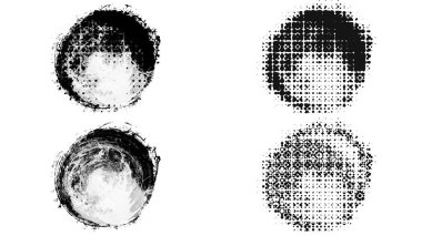 beyaz arkaplanda siyah mürekkep fırçası darbeleri