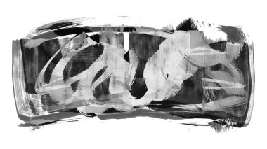 beyaz arkaplanda siyah mürekkep fırçası darbeleri