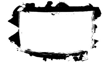 Siyah fırça darbesi ve doku. Grunge vektör soyut el boyalı element. Altı çizili ve sınır tasarımı.