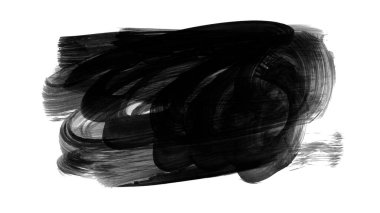 beyaz arkaplanda siyah mürekkep fırçası darbeleri