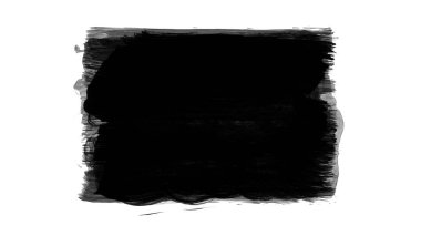 Siyah fırça darbesi ve doku. Grunge vektör soyut el boyalı element. Altı çizili ve sınır tasarımı.