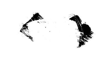 beyaz arkaplanda siyah mürekkep fırçası darbeleri