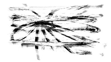 Siyah fırça darbesi ve doku. Grunge vektör soyut el boyalı element. Altı çizili ve sınır tasarımı.