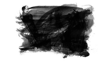 Beyaz arkaplanda izole edilmiş siyah fırça seti