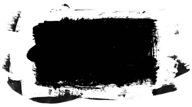 Siyah fırça darbesi ve doku. Grunge vektör soyut el boyalı element. Altı çizili ve sınır tasarımı.