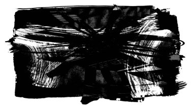 Siyah fırça darbesi ve doku. Grunge vektör soyut el boyalı element. Altı çizili ve sınır tasarımı.