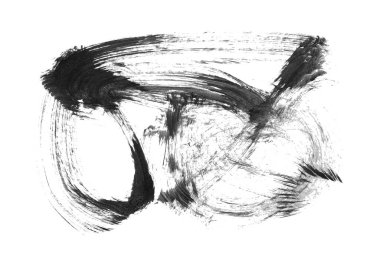 Siyah fırça darbesi ve doku. Grunge soyut elle boyanmış elementler. Altı çizili ve sınır tasarımı.