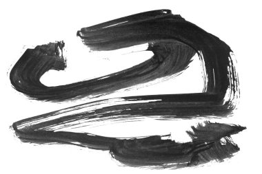 Siyah fırça darbesi ve doku. Grunge soyut elle boyanmış elementler. Altı çizili ve sınır tasarımı.