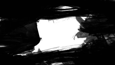 beyaz arkaplanda siyah mürekkep fırçası darbeleri