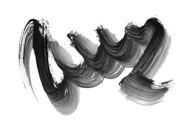 Siyah fırça darbesi ve doku. Grunge soyut elle boyanmış elementler. Altı çizili ve sınır tasarımı.