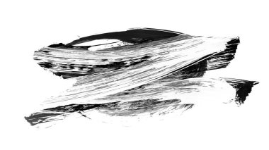 beyaz arkaplanda siyah mürekkep fırçası darbeleri