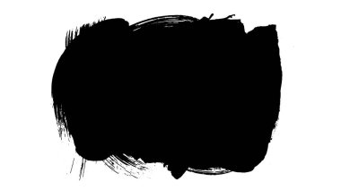 beyaz arkaplanda siyah mürekkep fırçası darbeleri