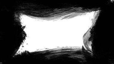 beyaz arkaplanda siyah mürekkep fırçası darbeleri