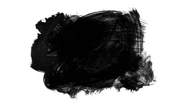 beyaz arkaplanda siyah mürekkep fırçası darbeleri