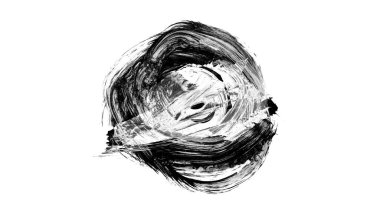 beyaz arkaplanda siyah mürekkep fırçası darbeleri