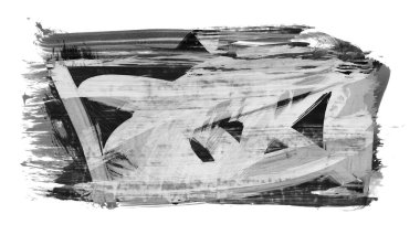 beyaz arkaplanda siyah mürekkep fırçası darbeleri