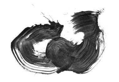 Siyah fırça darbesi ve doku. Grunge soyut elle boyanmış elementler. Altı çizili ve sınır tasarımı.