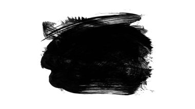 beyaz arkaplanda siyah mürekkep fırçası darbeleri