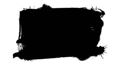 beyaz arkaplanda siyah mürekkep fırçası darbeleri