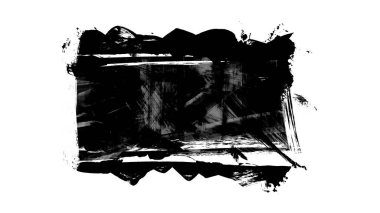 beyaz arkaplanda siyah mürekkep fırçası darbeleri