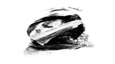 beyaz arkaplanda siyah mürekkep fırçası darbeleri