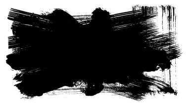 Siyah fırça darbesi dokusu. Grunge soyut elle boyanmış element. 