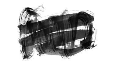 Siyah fırça darbesi dokusu. Grunge soyut elle boyanmış element. 