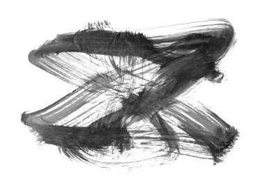 Siyah fırça darbesi ve doku. Grunge soyut elle boyanmış elementler. Altı çizili ve sınır tasarımı.