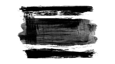 beyaz arkaplanda siyah mürekkep fırçası darbeleri