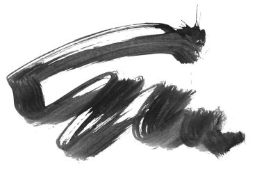 Siyah fırça darbesi ve doku. Grunge soyut elle boyanmış elementler. Altı çizili ve sınır tasarımı.