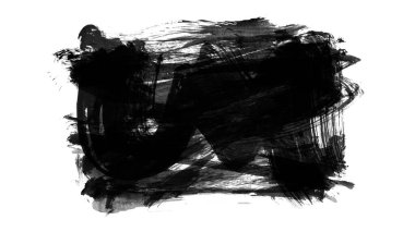 Beyaz arkaplanda izole edilmiş siyah fırça seti