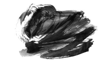 Siyah fırça darbesi ve doku. Grunge vektör soyut el boyalı element. Altı çizili ve sınır tasarımı.