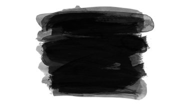 Siyah fırça darbesi ve doku. Grunge soyut elle boyanmış elementler. 