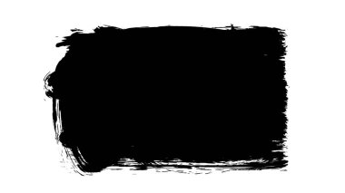 Siyah fırça darbesi ve doku. Grunge soyut elle boyanmış elementler. 