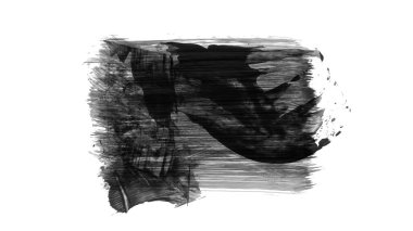 beyaz arkaplanda siyah grunge mürekkep fırça darbeleri