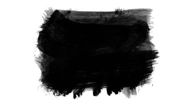 Siyah fırça darbesi dokusu. Grunge soyut elle boyanmış element.