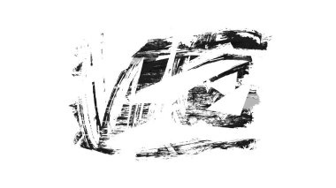 beyaz arkaplanda siyah mürekkep fırçası darbeleri