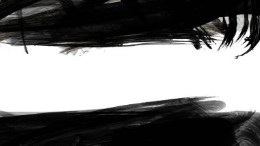 Siyah fırça darbesi dokusu. Grunge soyut elle boyanmış element. 